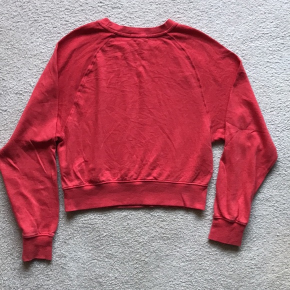 Garage Red Drop Shoulder cropped crewneck sweatshirt - Picture 5 of 5